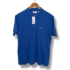 NWT Lacoste Blue Devanlay Pique Mesh Polo Shirt Size L 5